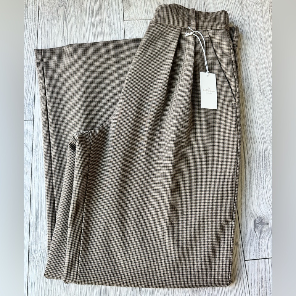 Abercrombie Curve Love Tailored Pants Sloane Brown Houndstooth Plaid 26 Short